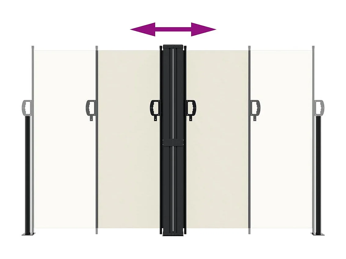 Auvent latéral rétractable crème 160x600 cm FR34868