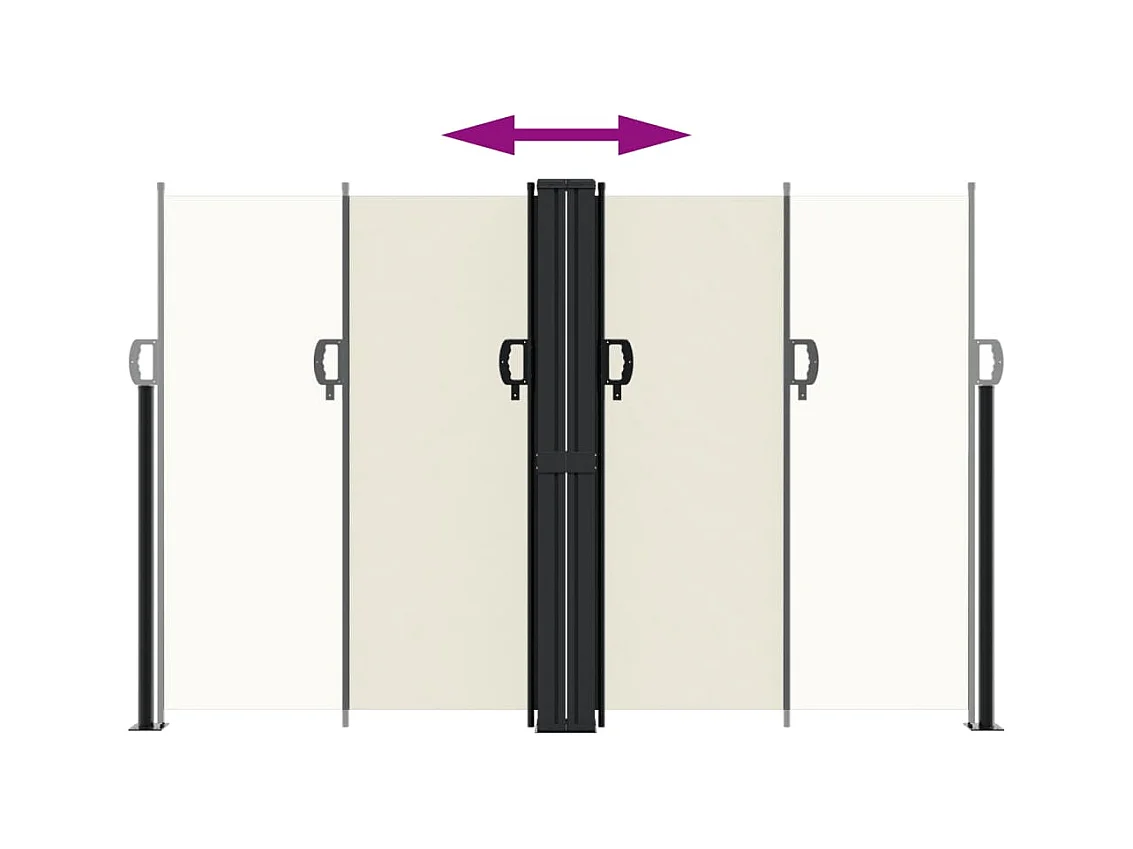 Auvent latéral rétractable crème 160x600 cm FR34868