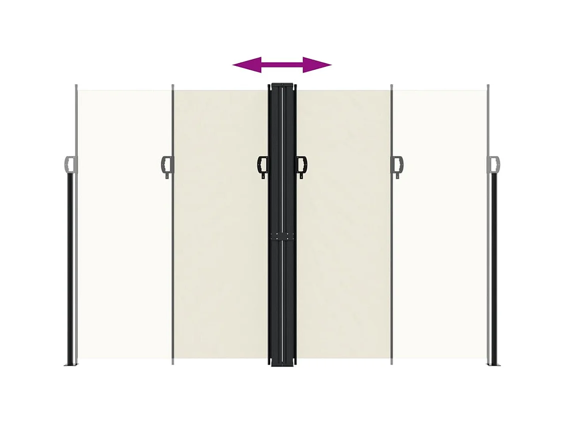 Auvent latéral rétractable crème 220x1000 cm FR93981