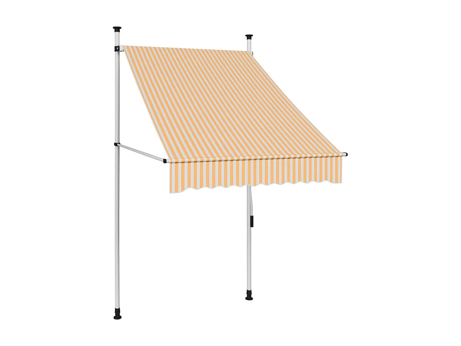 Luifel handmatig uittrekbaar 100 cm oranje en witte strepen BE183909