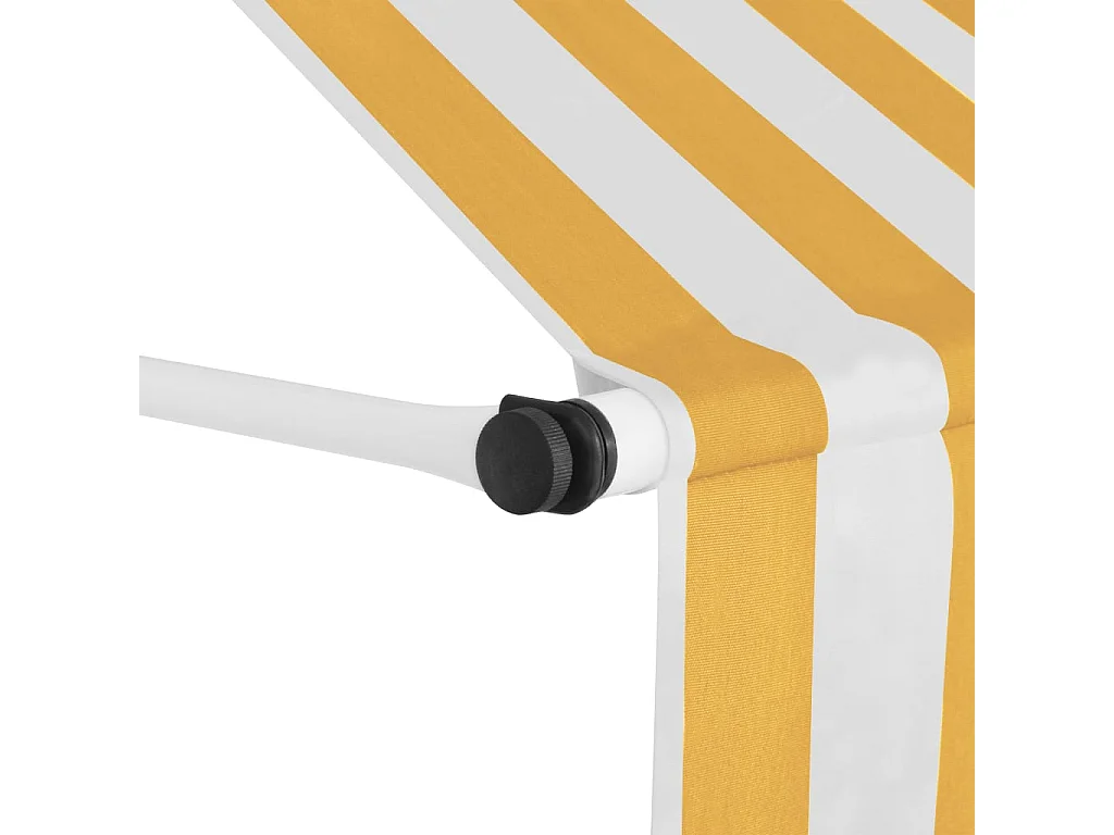 Luifel handmatig uittrekbaar 100 cm oranje en witte strepen BE183909