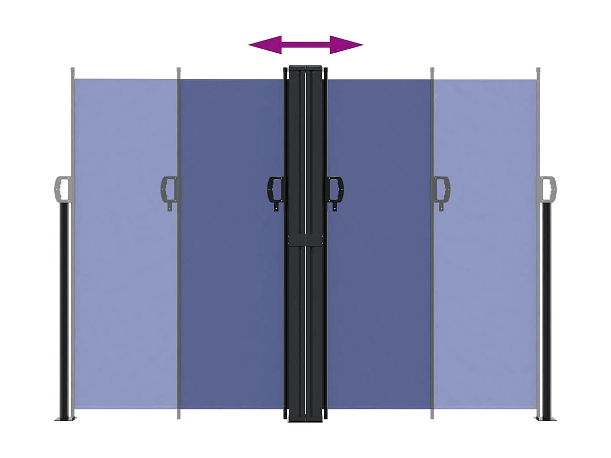 Auvent latéral rétractable bleu 180x600 cm FR21398