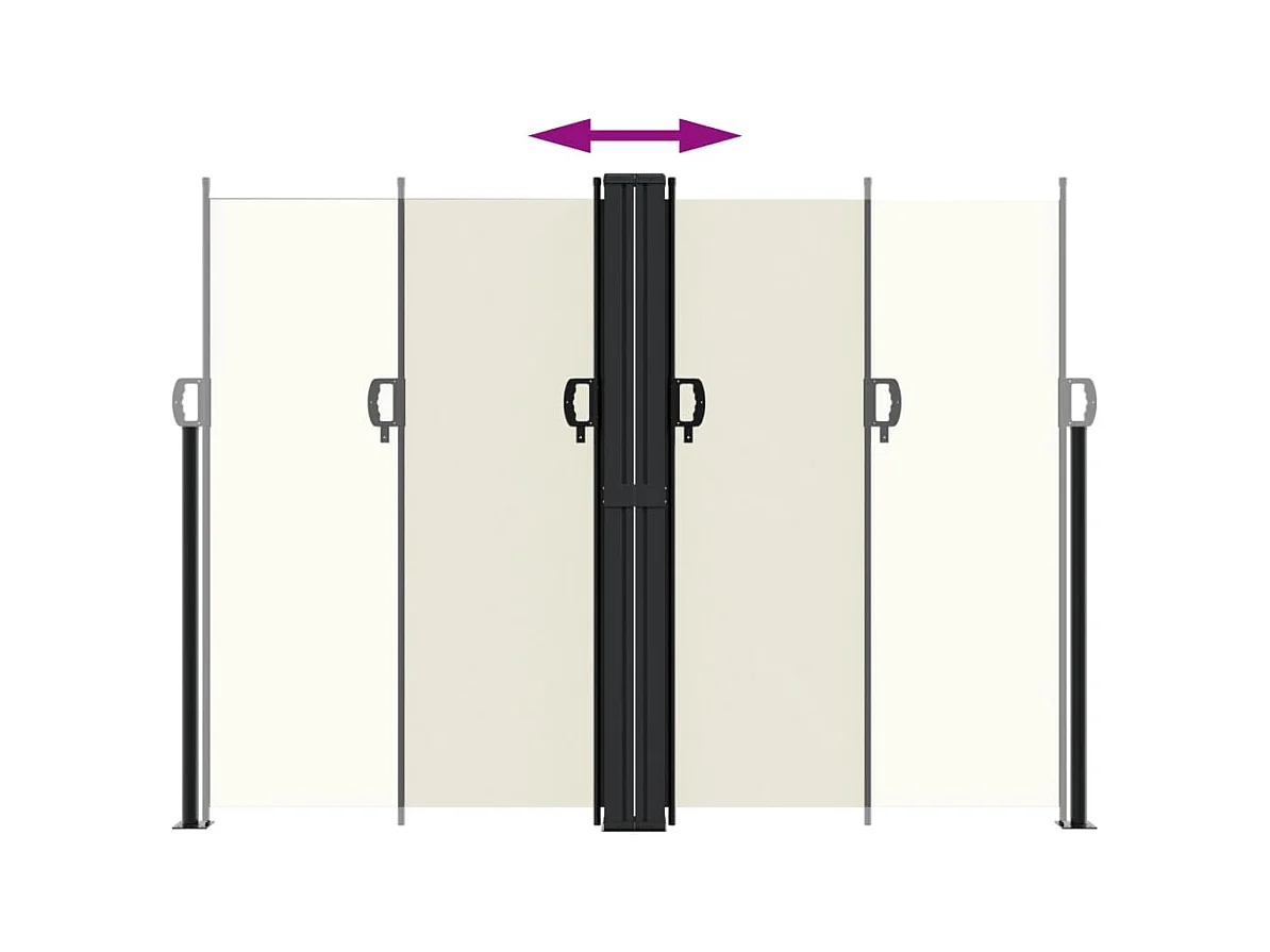 Auvent latéral rétractable crème 180x1000 cm FR63594