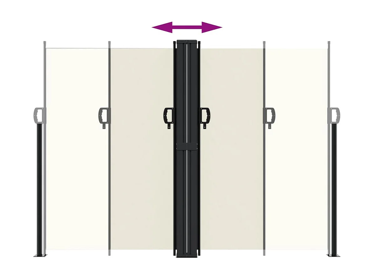 Auvent latéral rétractable crème 180x1000 cm FR63594