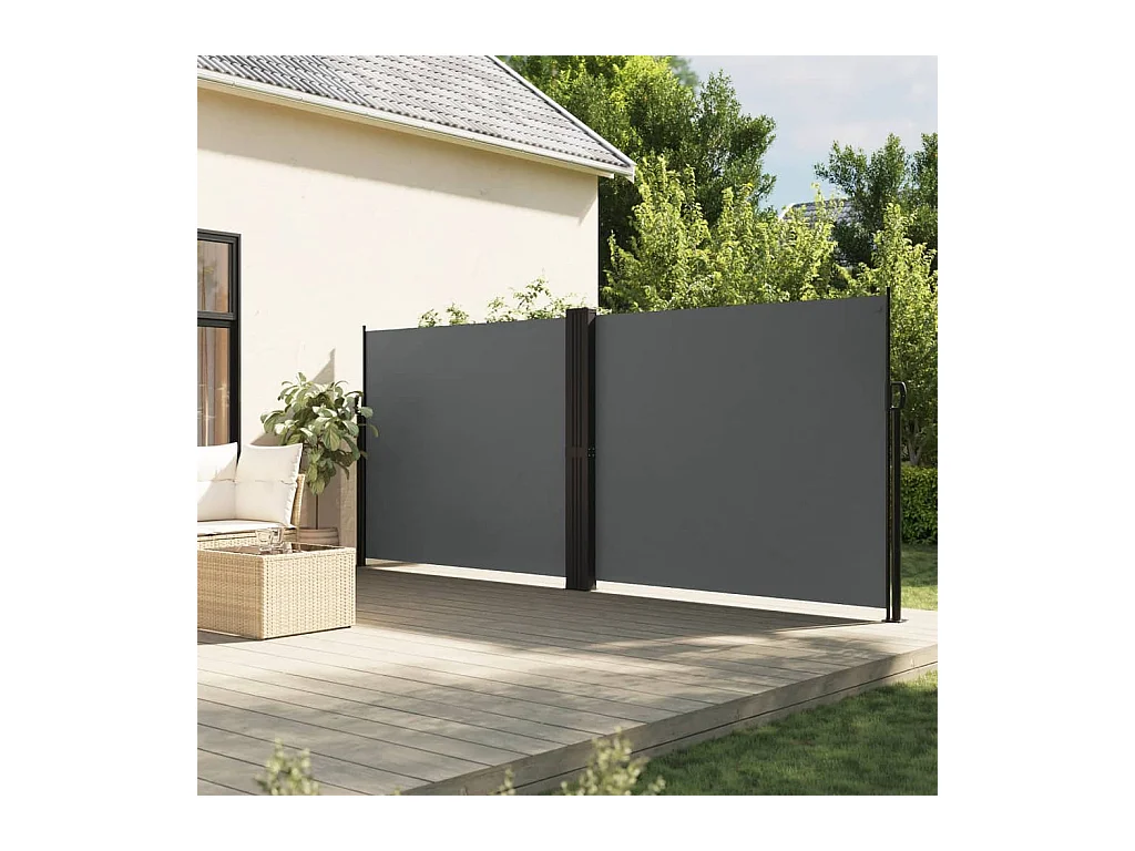 Auvent latéral rétractable anthracite 160x600 cm FR42446