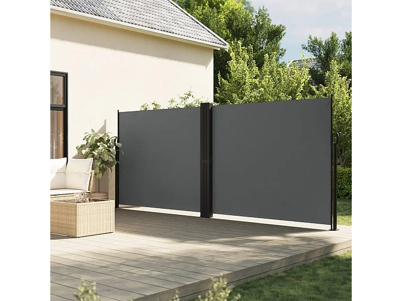 Toldo lateral retráctil gris antracita 160x600 cm ES305875