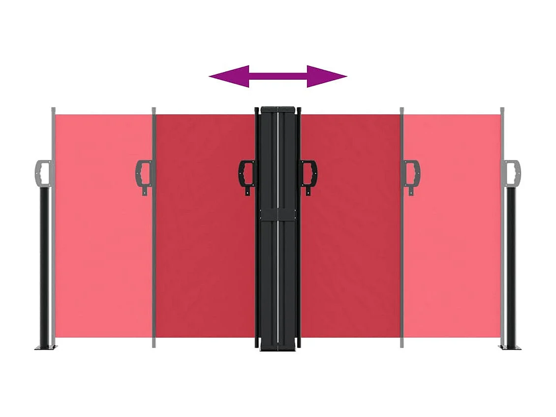 Auvent latéral rétractable rouge 120x1000 cm FR46346