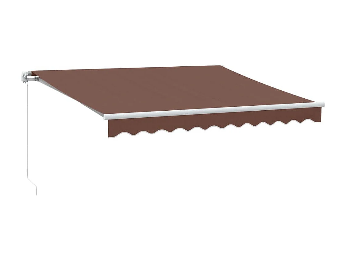 Toldo retráctil manual con luz LED marrón 300x250 cm ES168220