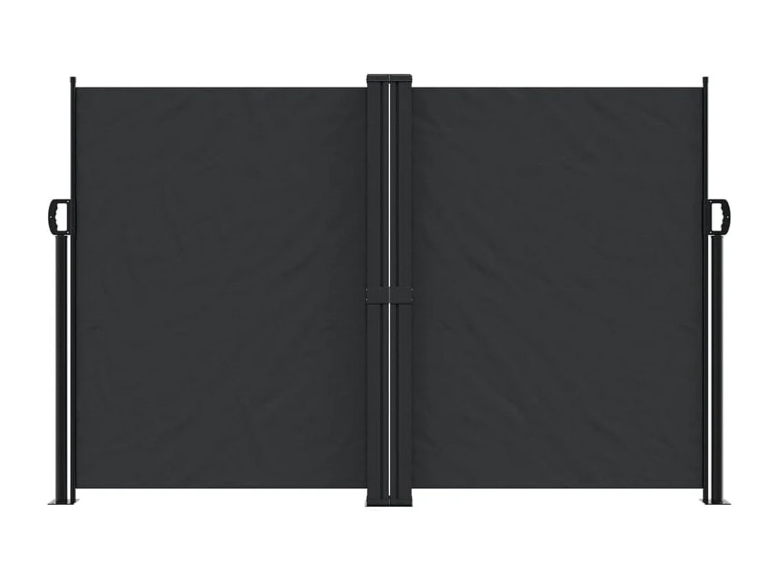 Auvent latéral rétractable noir 160x1200 cm FR29328