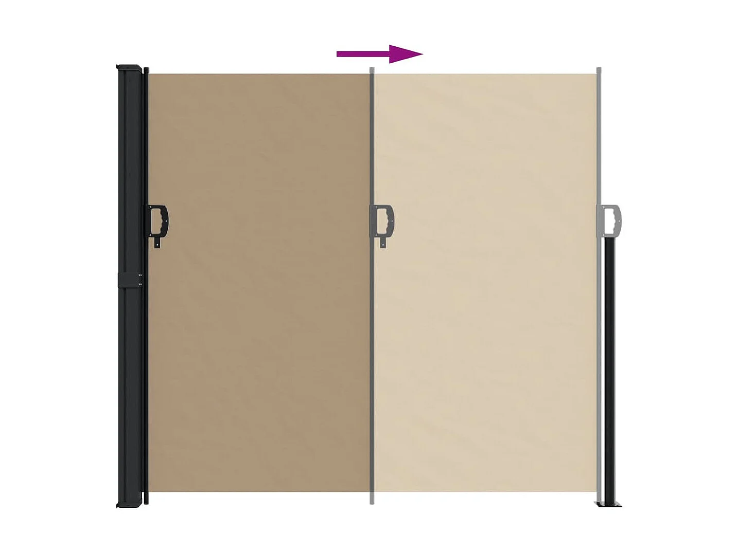 Auvent latéral rétractable taupe 180x600 cm FR37257