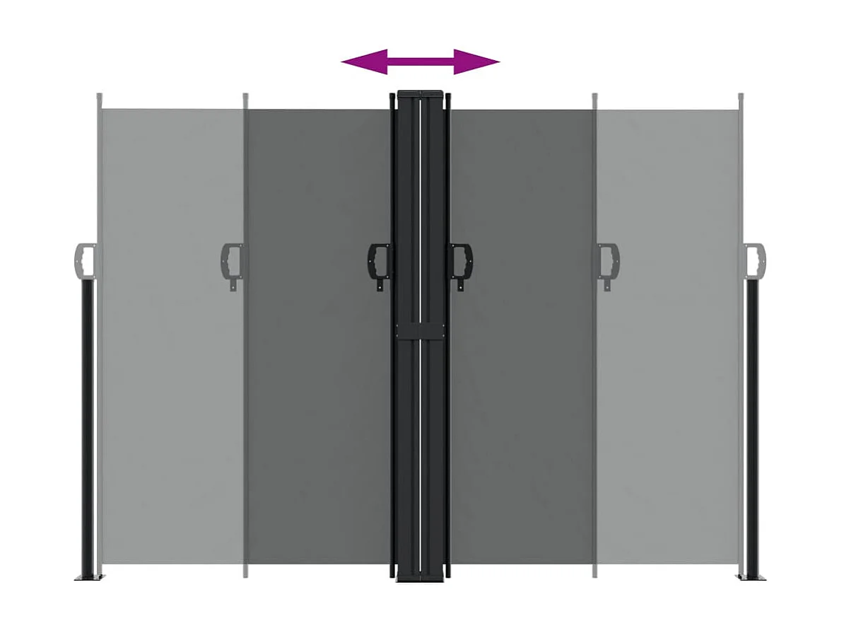 Auvent latéral rétractable anthracite 180x1000 cm FR10359
