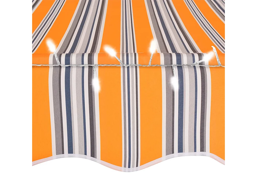 Auvent manuel rétractable avec LED 150 cm Jaune et bleu FR19209