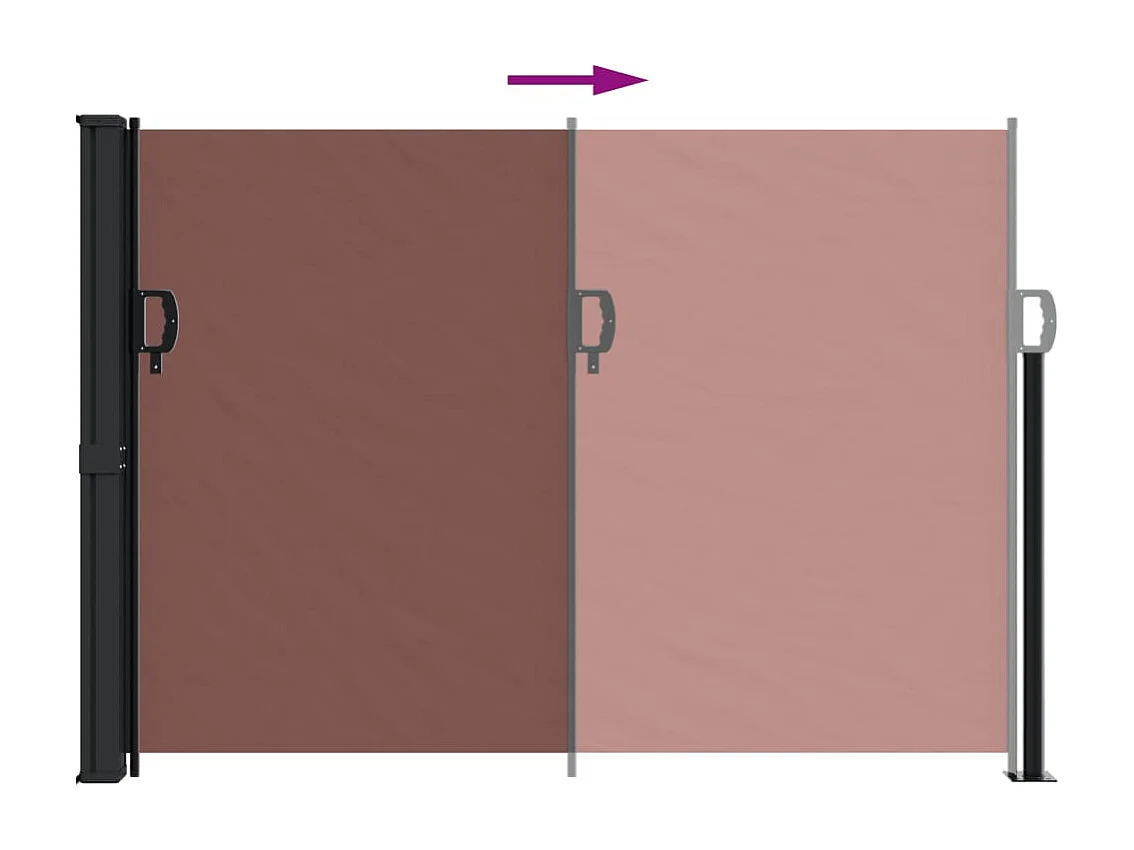 Auvent latéral rétractable marron 140x600 cm FR70144