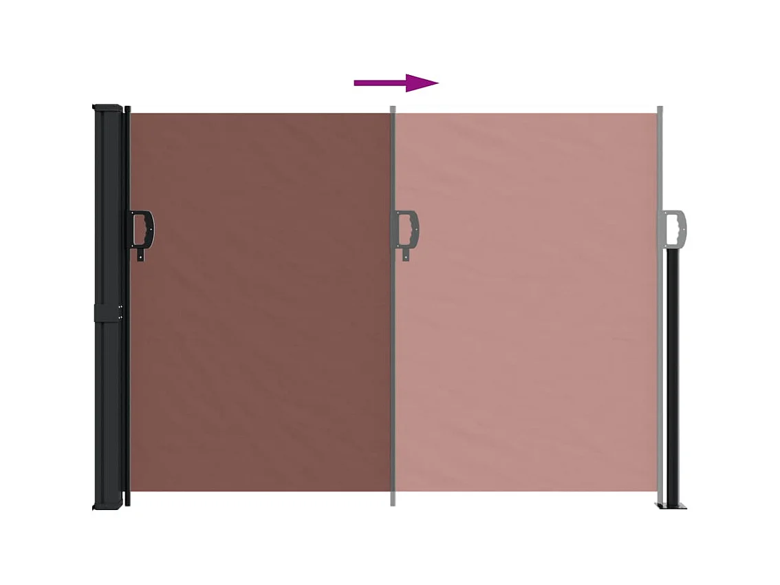 Auvent latéral rétractable marron 140x600 cm FR70144