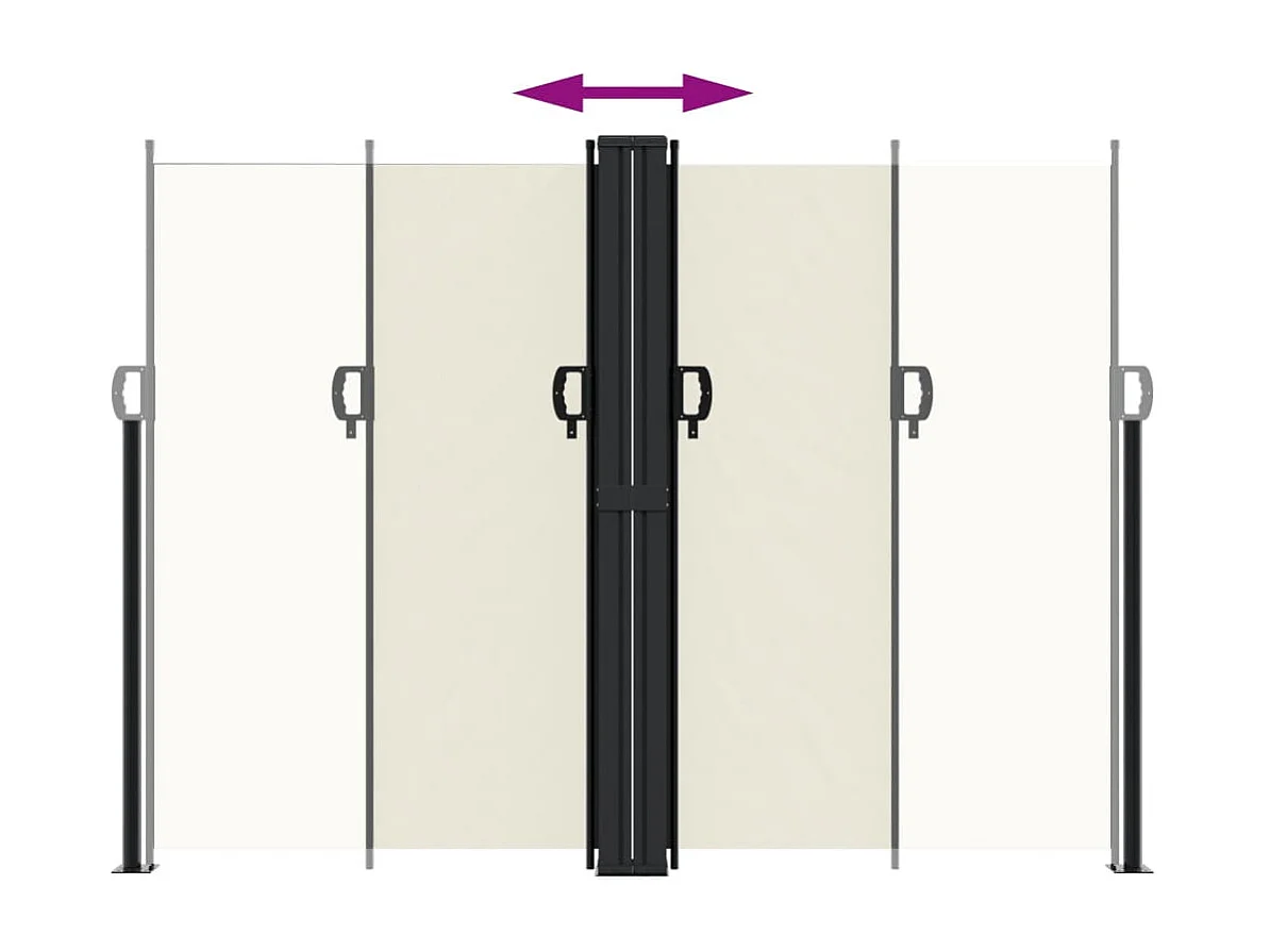 Auvent latéral rétractable crème 180x600 cm FR62089