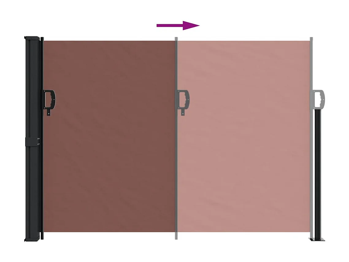 Auvent latéral rétractable marron 140x500 cm FR33737