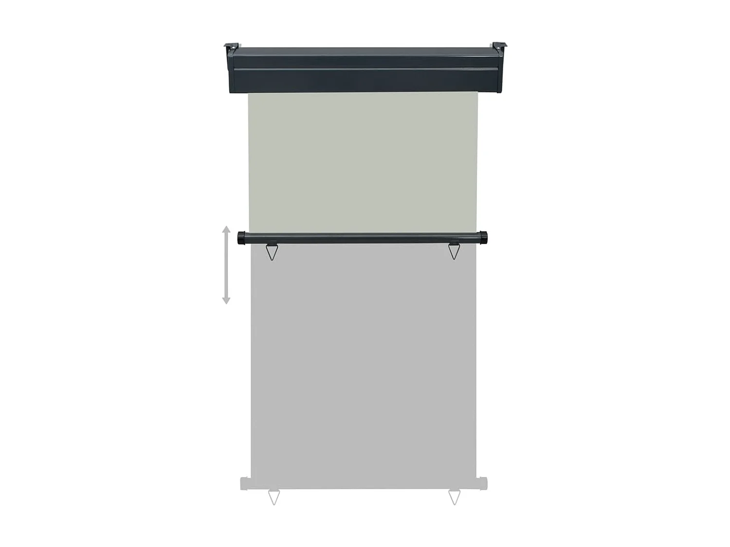 Toldo lateral de balcón gris 105x250 cm ES570223