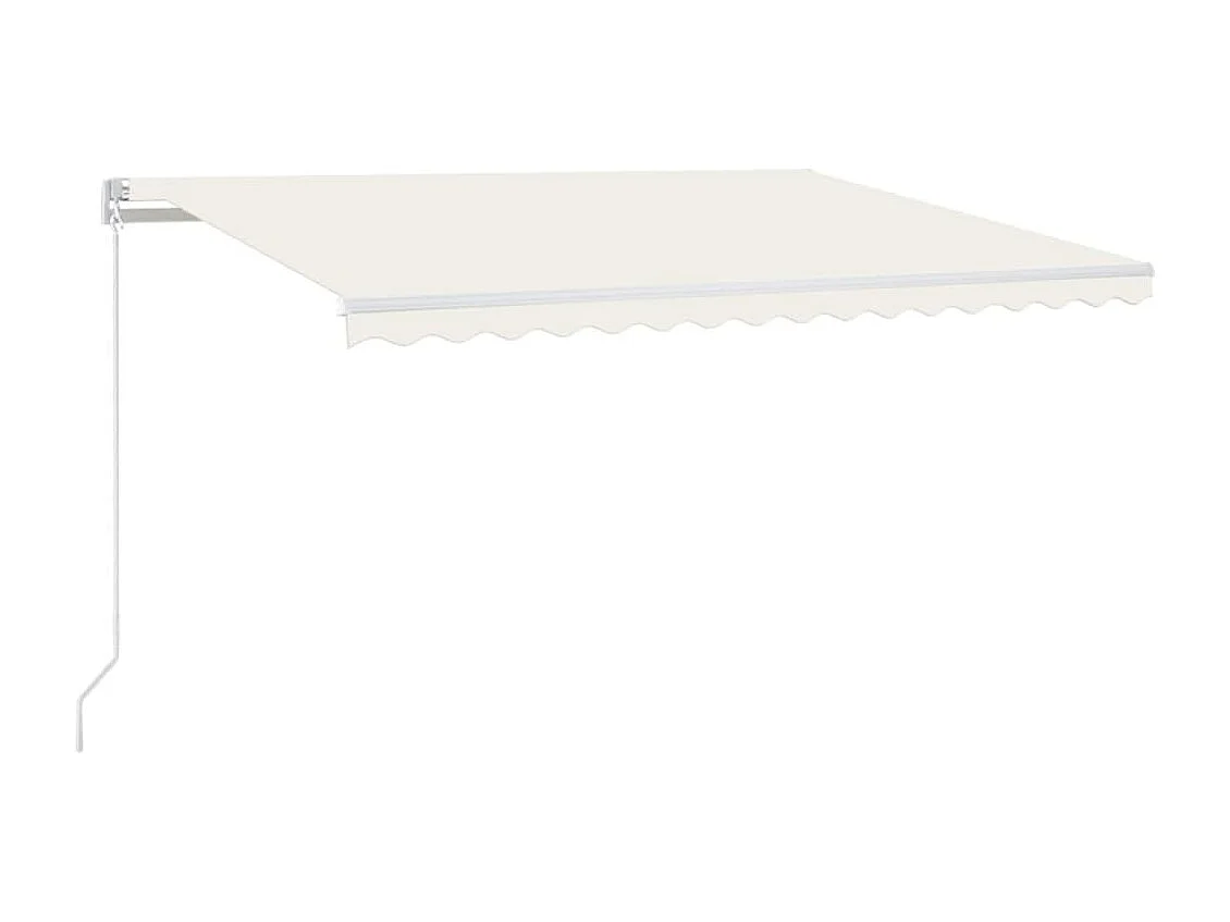 Auvent manuel rétractable avec LED 400x300 cm Crème FR48128