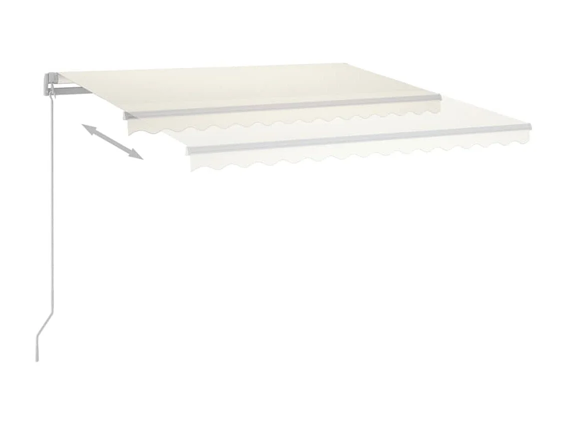 Auvent manuel rétractable avec LED 400x300 cm Crème FR48128
