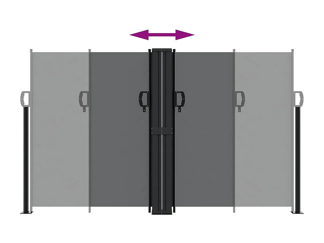 Auvent latéral rétractable noir 140x1000 cm FR17726