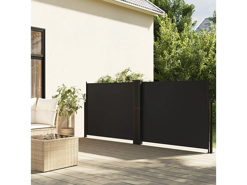 Windscherm uittrekbaar 140x1000 cm zwart BE603576