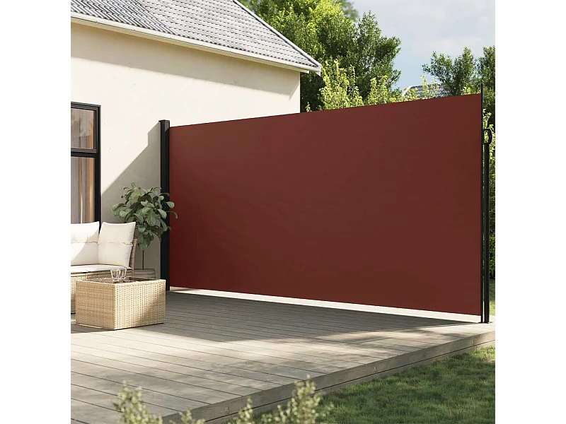 Auvent latéral rétractable marron 220x500 cm FR59673