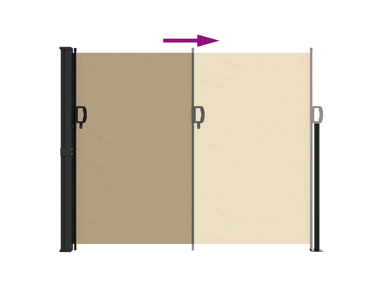 Auvent latéral rétractable beige 160x600 cm FR33001