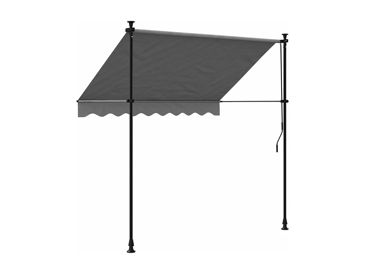 Luifel uittrekbaar 200x150 cm stof en staal antracietkleurig BE382631