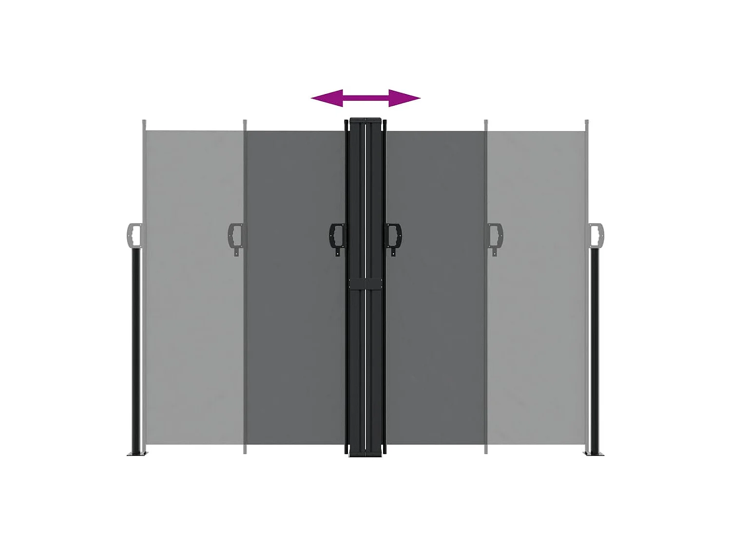 Auvent latéral rétractable noir 180x600 cm FR76464