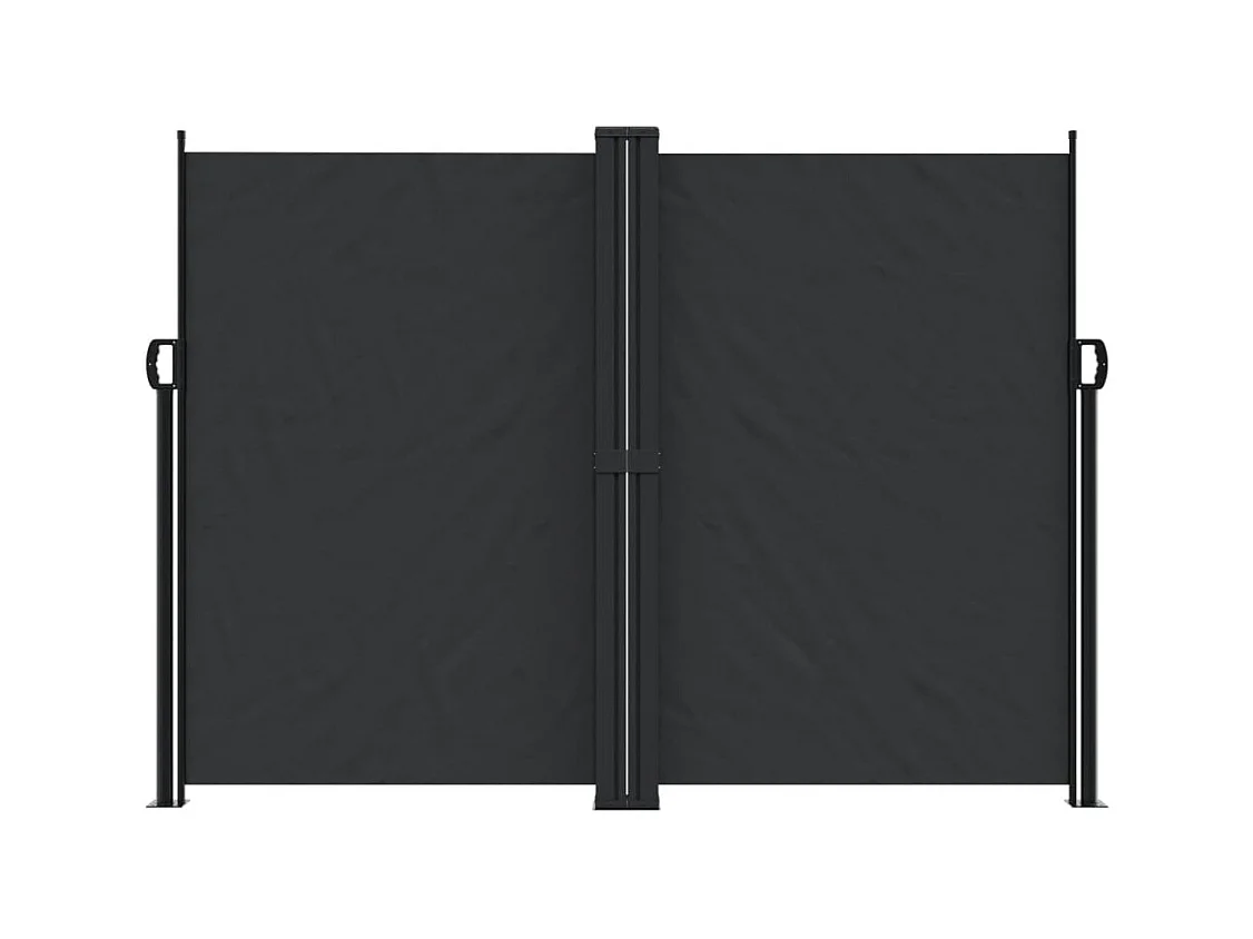 Auvent latéral rétractable noir 180x600 cm FR76464