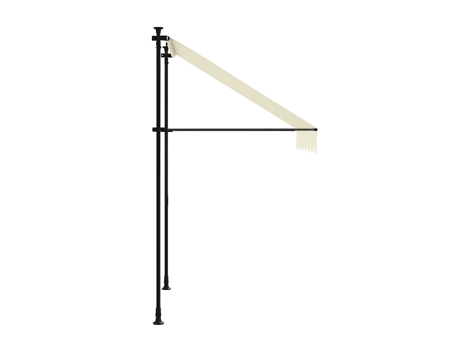 Auvent rétractable crème 150x150 m tissu et acier FR13113