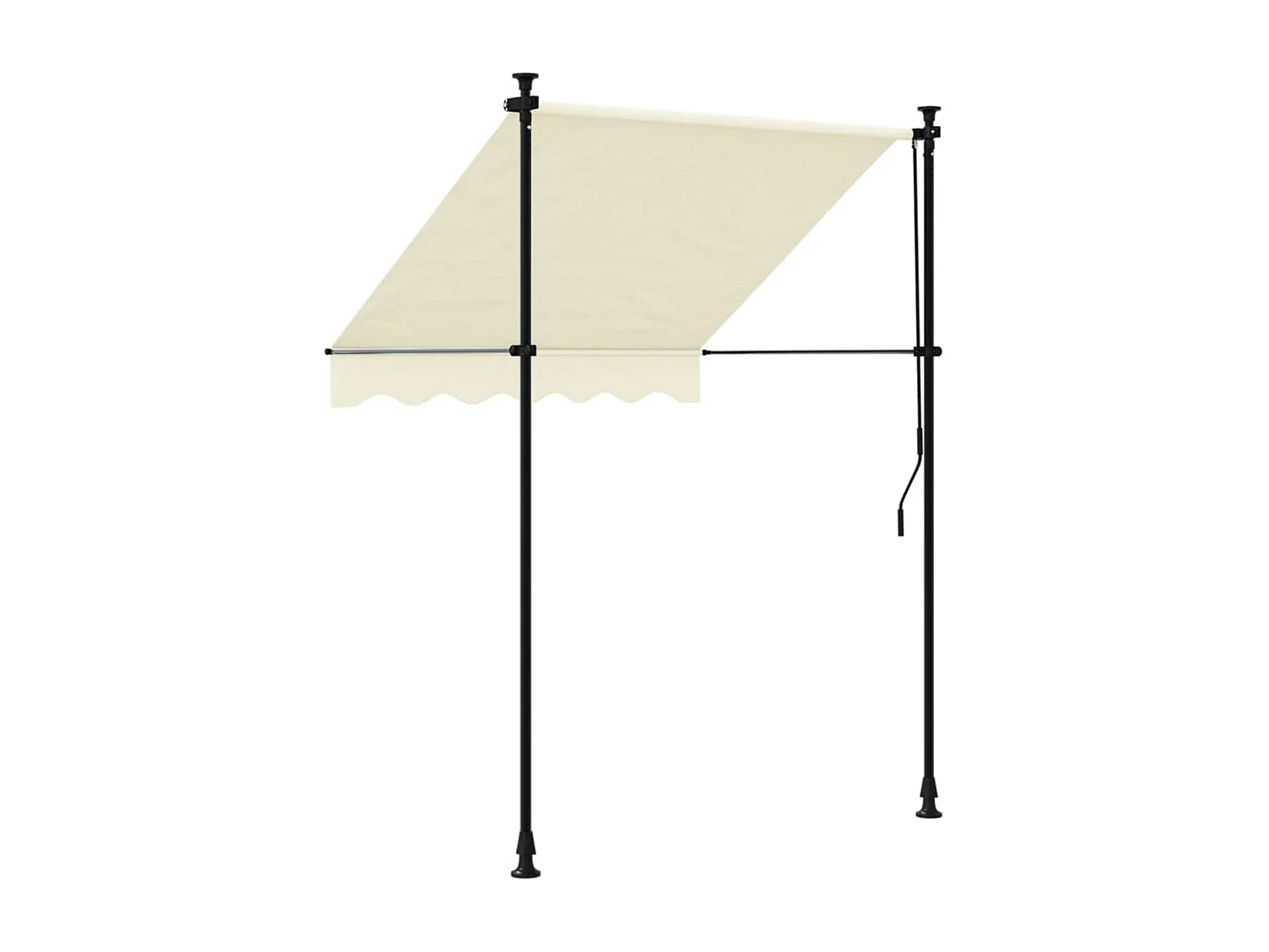 Auvent rétractable crème 150x150 m tissu et acier FR13113