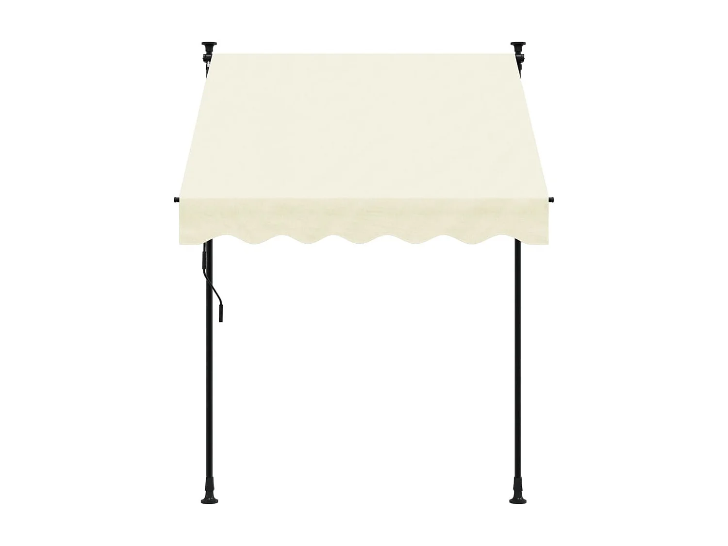 Luifel uittrekbaar 150x150 cm stof en staal crèmekleurig BE673516