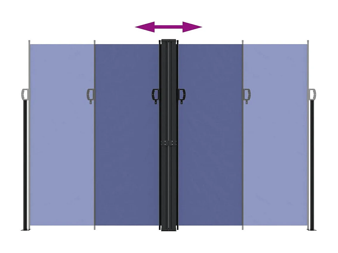 Auvent latéral rétractable bleu 220x1200 cm FR56128