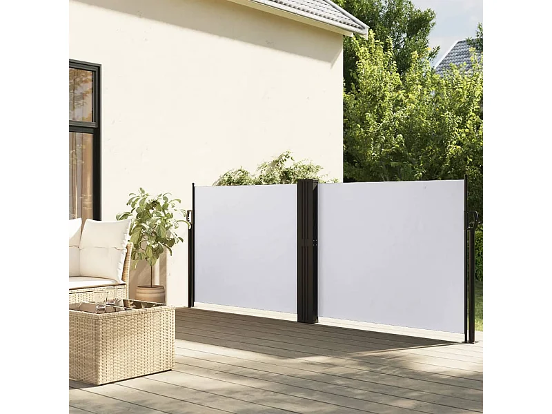 Auvent latéral rétractable blanc 100x600 cm FR22988