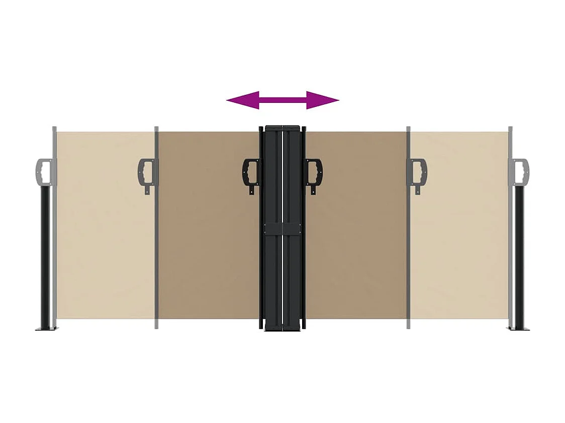 Toldo lateral retráctil gris taupe 100x600 cm ES578358