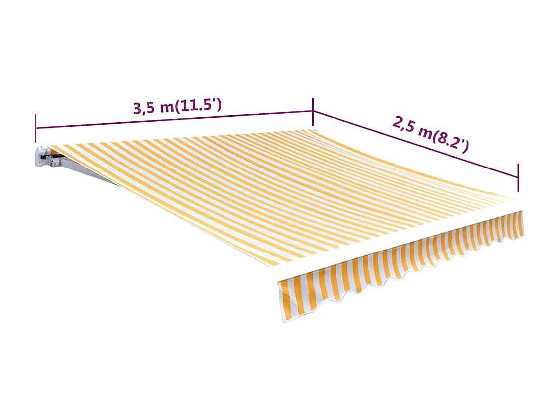 Luifeldoek 350x250 cm canvas oranje en wit BE148025