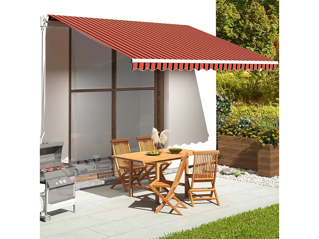 Tissu de remplacement pour auvent Orange et marron 4,5x3,5 m FR71793