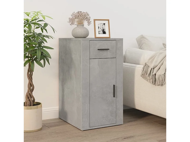 Armoire de bureau Gris béton 40x49x75 cm Bois d'ingénierie FR85695