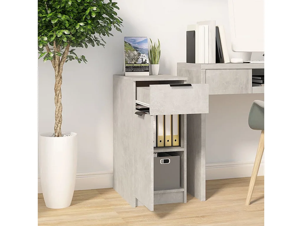 Armoire de bureau Gris béton 33,5x50x75 cm Bois d'ingénierie FR68691
