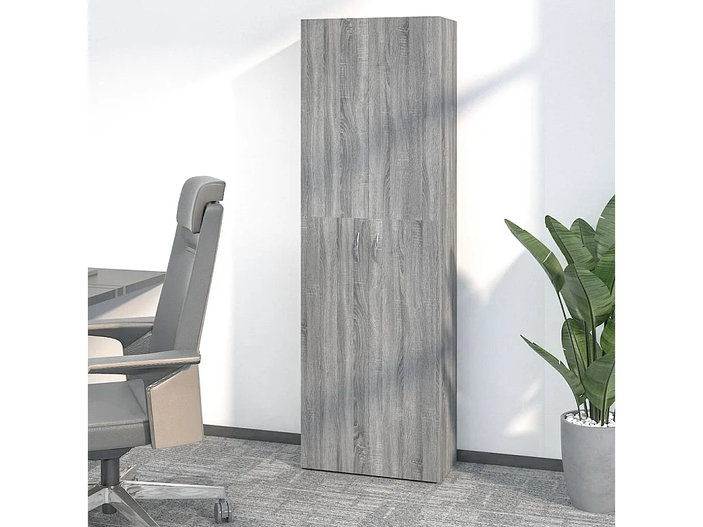 Armoire de bureau Sonoma gris 60x32x190 cm Bois d'ingénierie FR91580