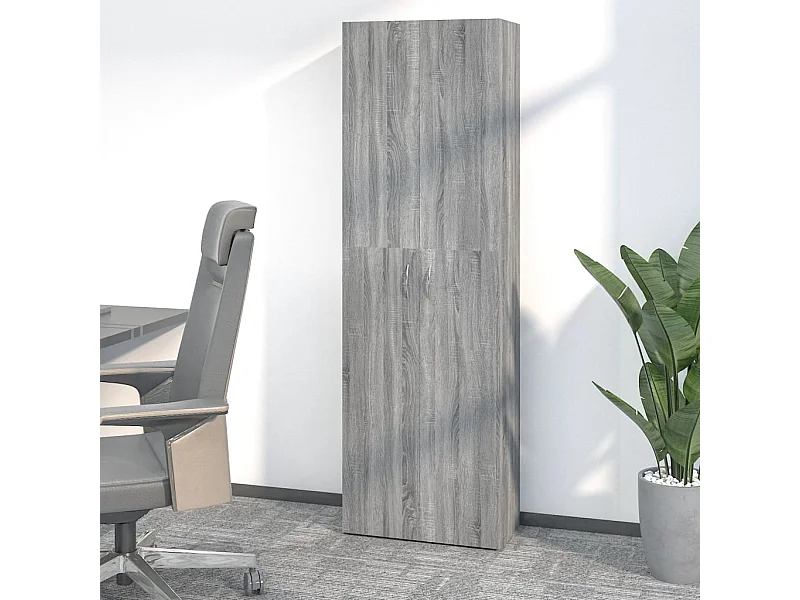 Armoire de bureau Sonoma gris 60x32x190 cm Bois d'ingénierie FR91580
