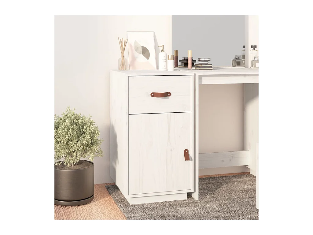 Armoire de bureau Blanc 40x50x75 cm Bois massif de pin FR20596