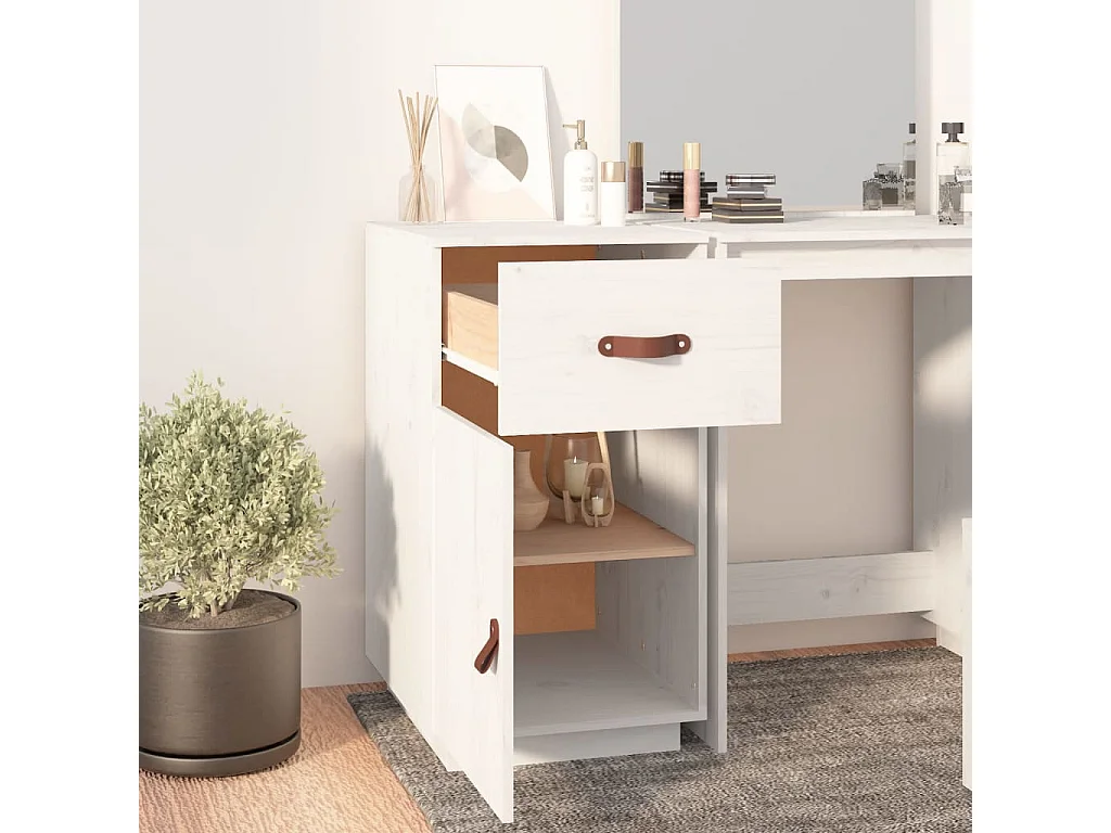 Armoire de bureau Blanc 40x50x75 cm Bois massif de pin FR20596