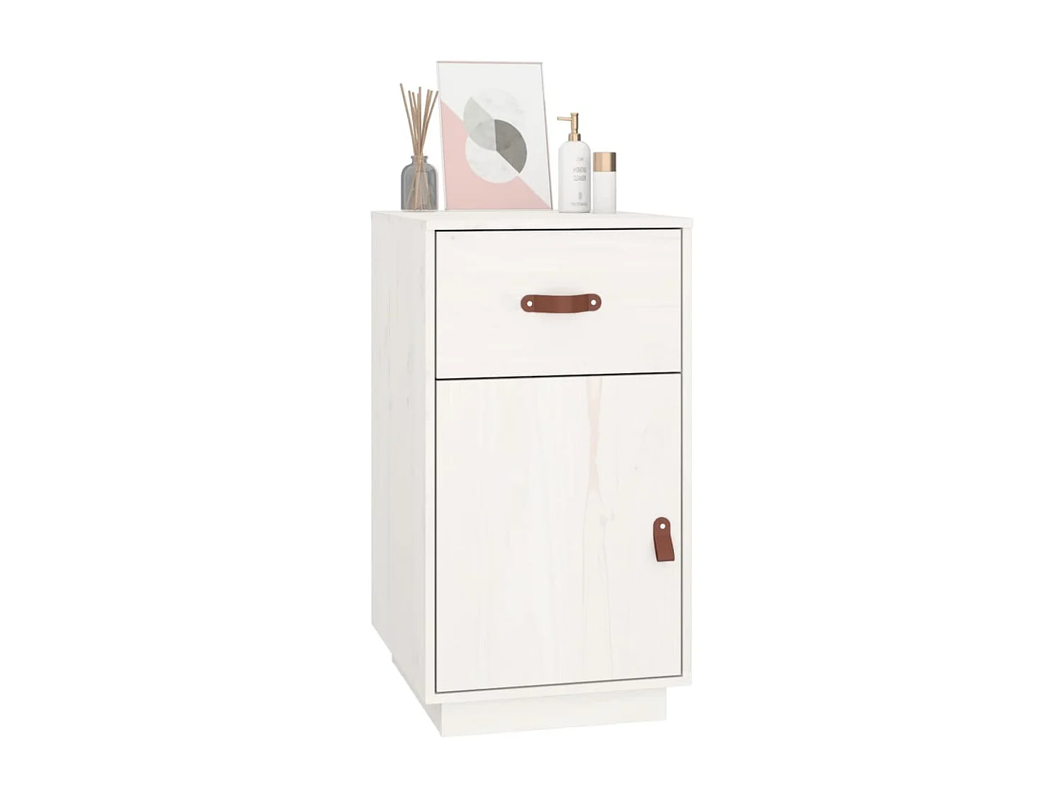 Armoire de bureau Blanc 40x50x75 cm Bois massif de pin FR20596