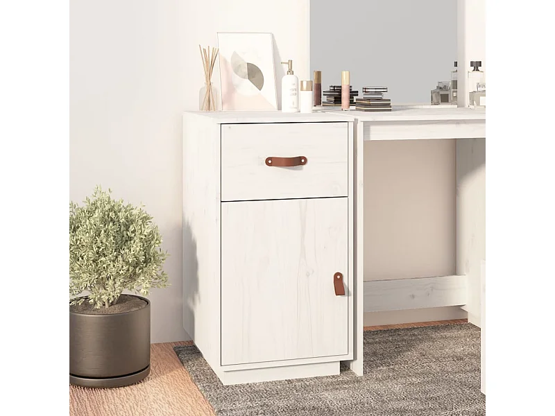 Armoire de bureau Blanc 40x50x75 cm Bois massif de pin FR20596