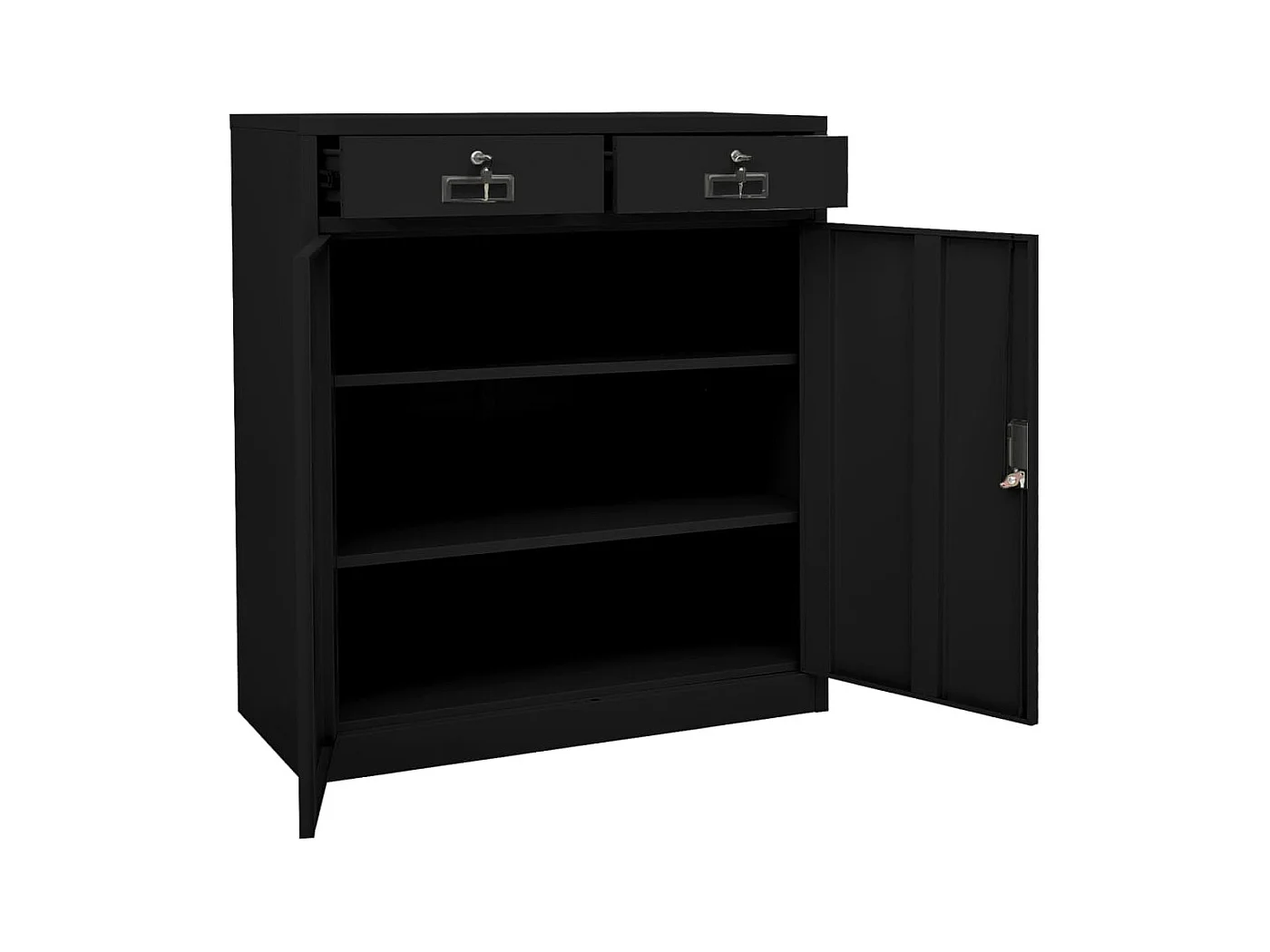 Armoire de bureau Noir 90x40x102 cm Acier FR34825