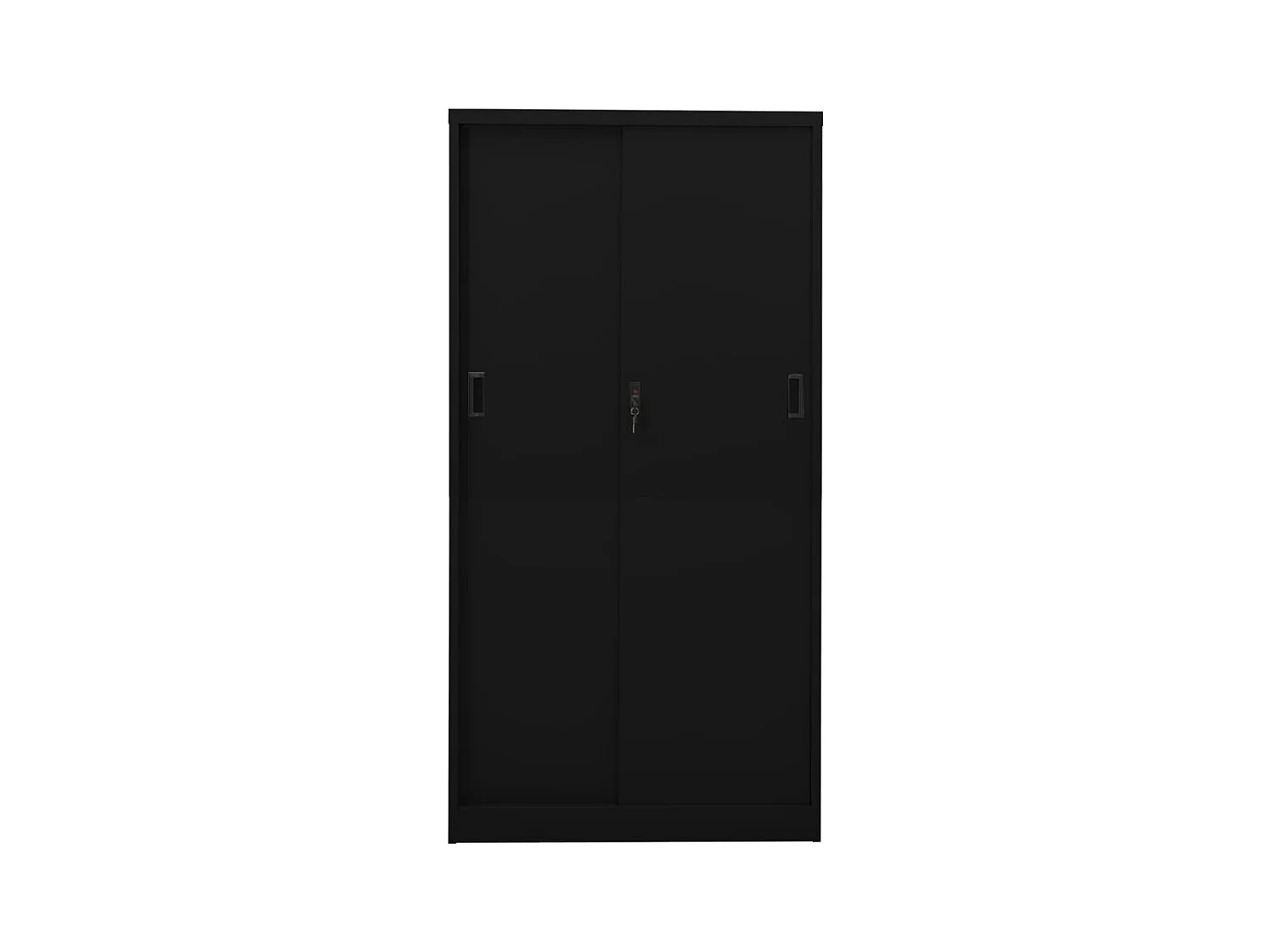 Armoire de bureau avec porte coulissante Noir 90x40x180cm Acier FR57434