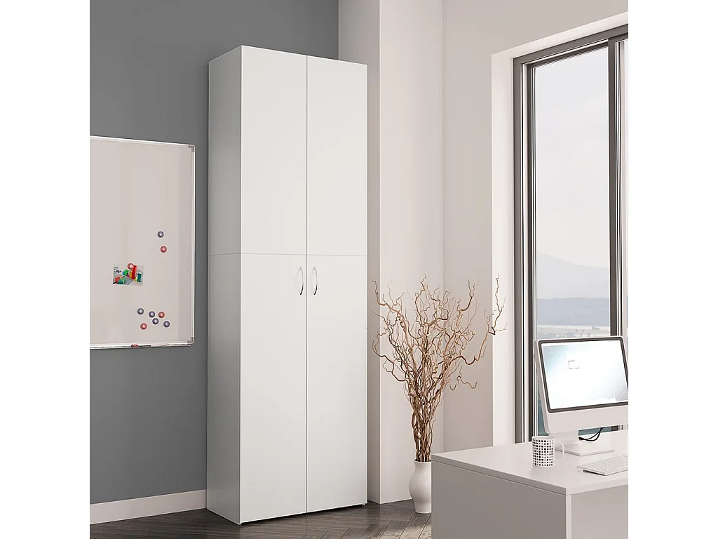 Armoire de bureau Blanc 60 x 32 x 190 cm Bois d'ingénierie FR78271