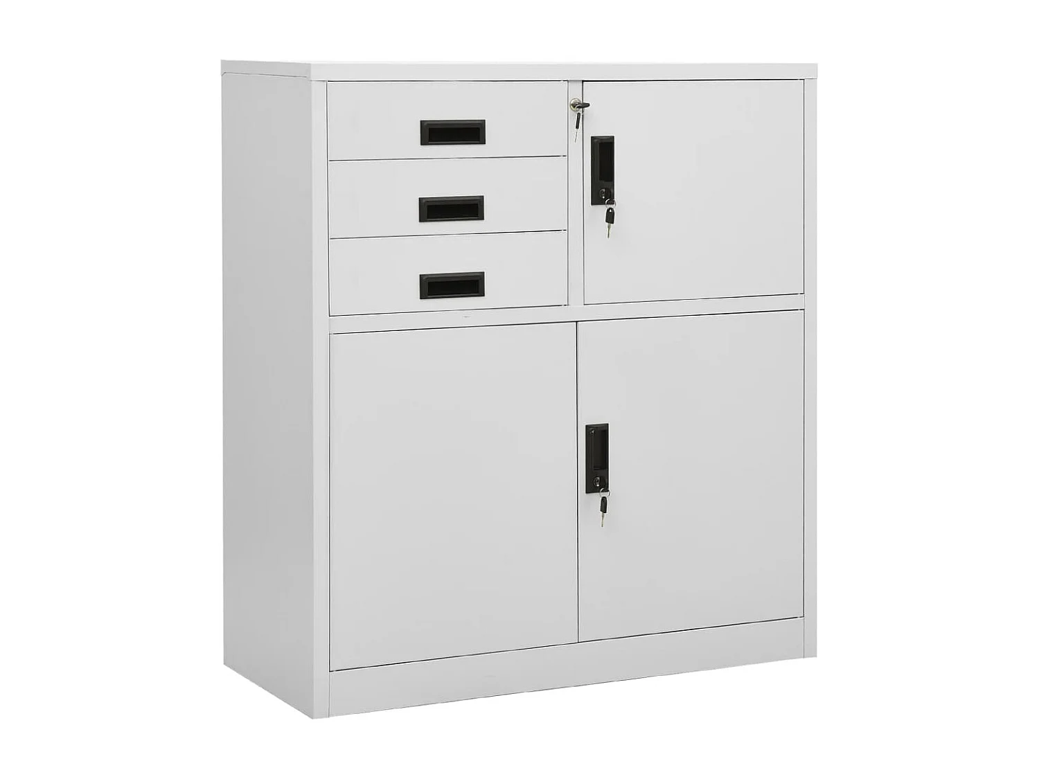 Armoire de bureau Gris clair 90x40x102 cm Acier FR25484